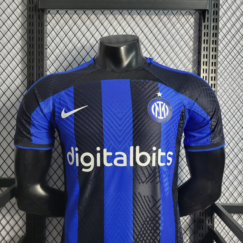 CAMISA DO INTER DE MILÃO 22/23 AZUL E PRETO VERSÃO PLAYER