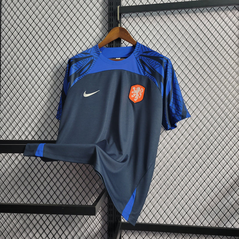 CAMISA DA SELEÇÃO DA HOLANDA 22/23 AZUL TREINO