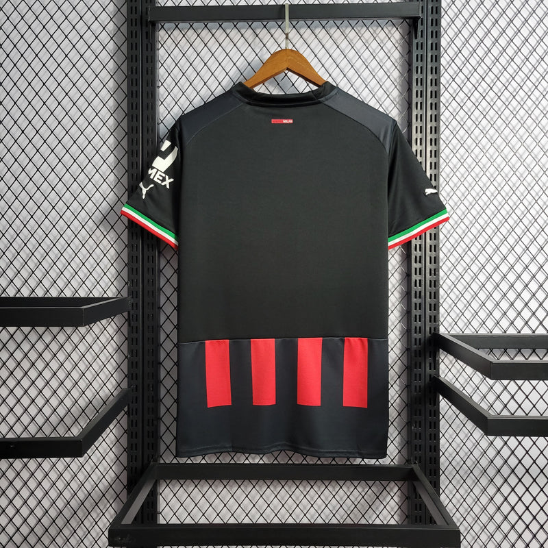 CAMISA DO MILAN 22/23 VERMELHO E PRETO EDIÇÃO ESPECIAL