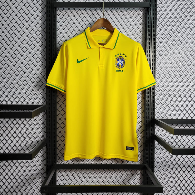 CAMISA DA SELEÇÃO DO BRASIL 22/23 POLO AMARELO