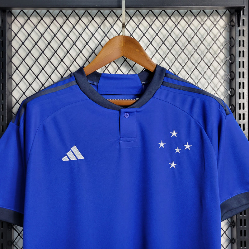 CAMISA DO CRUZEIRO 23/24 AZUL COMEMORATIVA TRIPLICE COROA