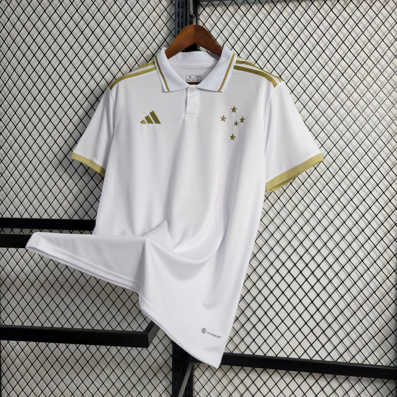 CAMISA DO CRUZEIRO 22/23 BRANCO E DOURADO COMEMORATIVA