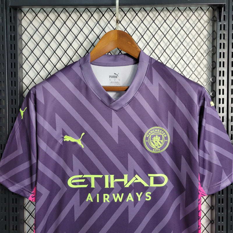 CAMISA DO MANCHESTER CITY 23/24 ROXO GOLEIRO