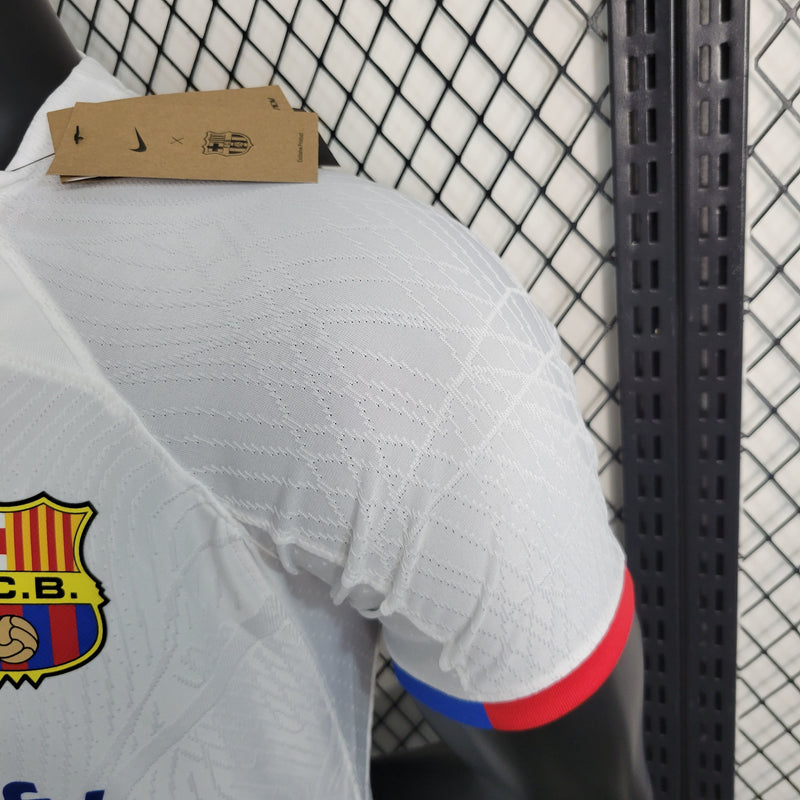 CAMISA DO BARCELONA 23/24 BRANCO VERSÃO PLAYER