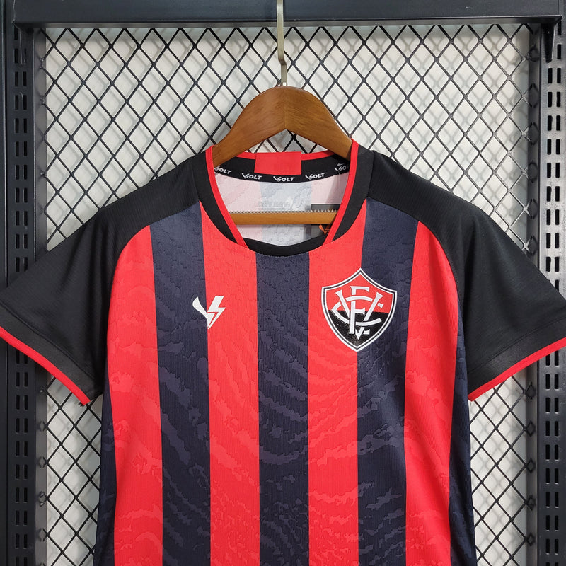 CAMISA FEMININA DO VITORIA 23/24 PRETO E VERMELHO