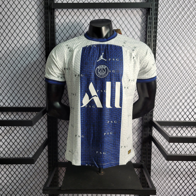 CAMISA DO PARIS SAINT GERMAN 22/23 BRANCO E AZUL VERSÃO PLAYER