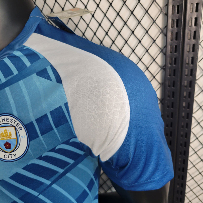 CAMISA DO MANCHESTER CITY 23/24 AZUL TREINO VERSÃO JOGADOR