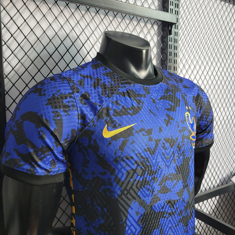 CAMISA DA SELEÇÃO DA FRANÇA 22/23 AZUL TREINO VERSÃO PLAYER