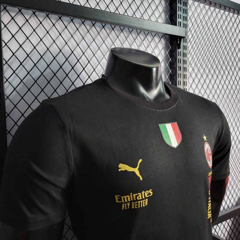 CAMISA DO MILAN 23/24 PRETO EDIÇÃO ESPECIAL VERSÃO PLAYER