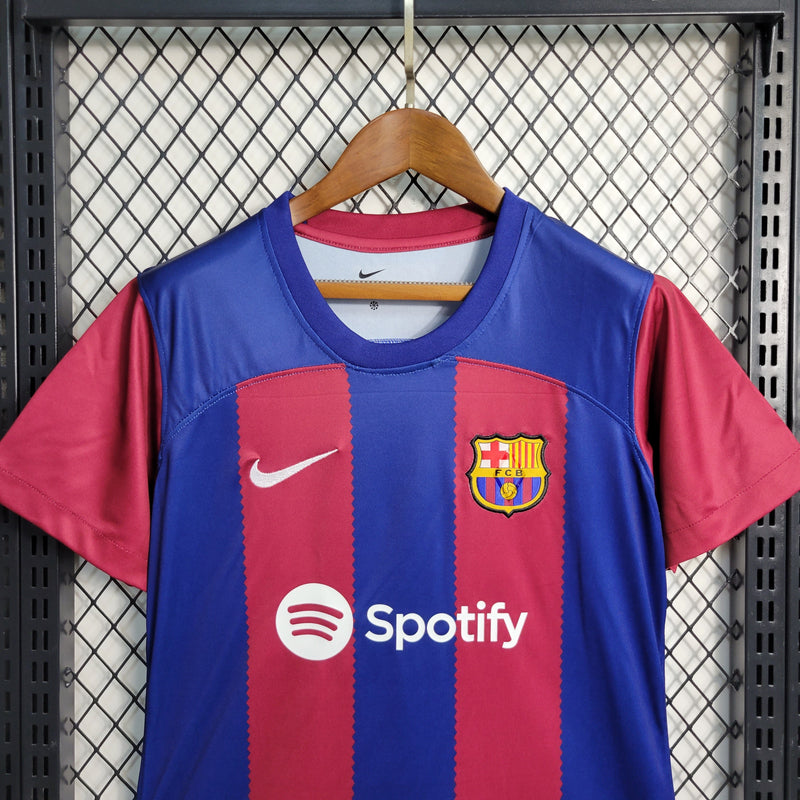 CAMISA FEMININA DO BARCELONA 23/24 AZUL E VERMELHO