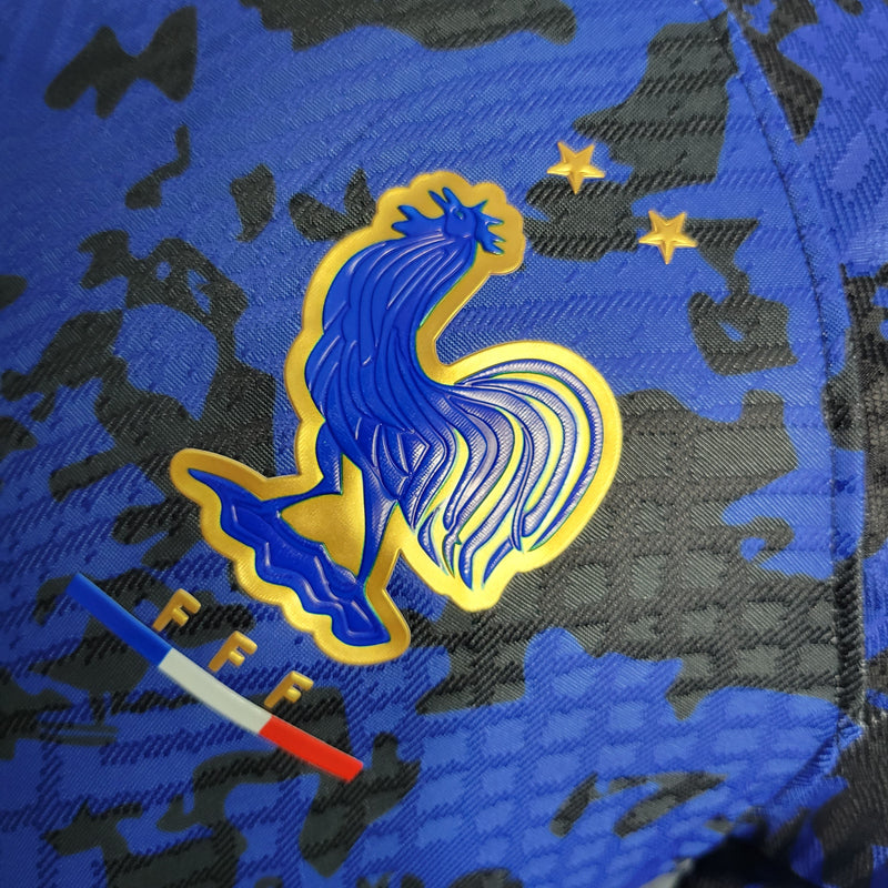 CAMISA DA SELEÇÃO DA FRANÇA 22/23 AZUL TREINO VERSÃO PLAYER