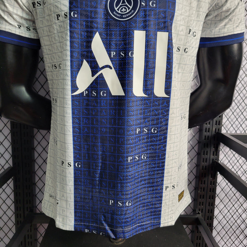 CAMISA DO PARIS SAINT GERMAN 22/23 BRANCO E AZUL VERSÃO PLAYER