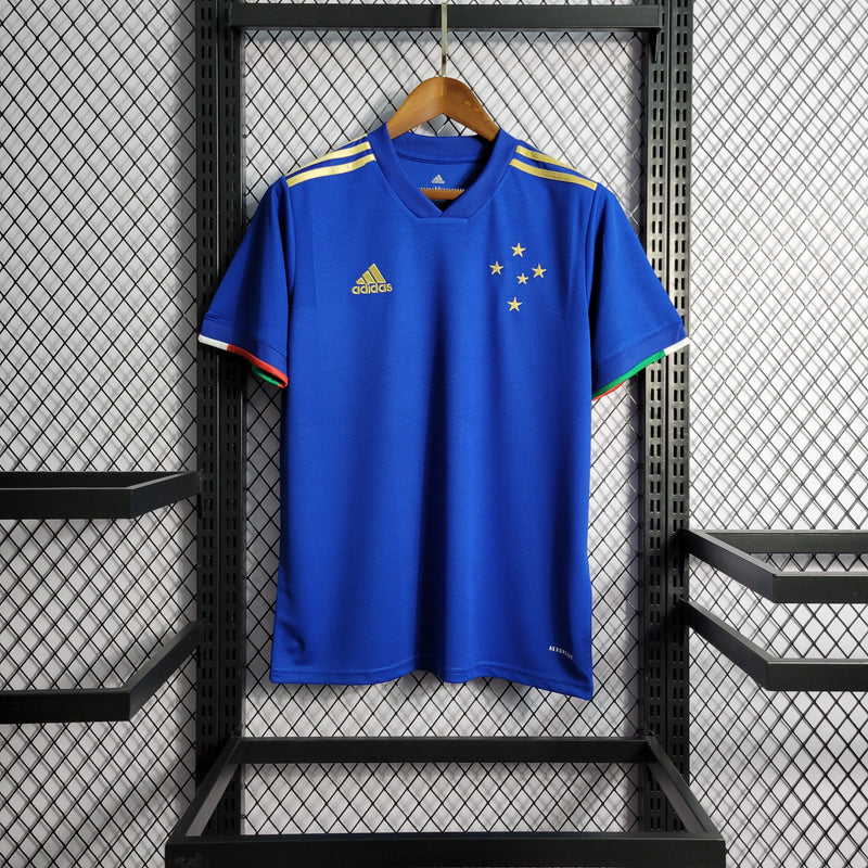 CAMISA DO CRUZEIRO 21/22 AZUL COMEMORATIVA