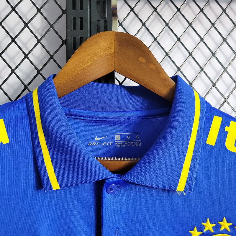 CAMISA DA SELEÇÃO DO BRASIL 22/23 POLO AZUL ESCURO