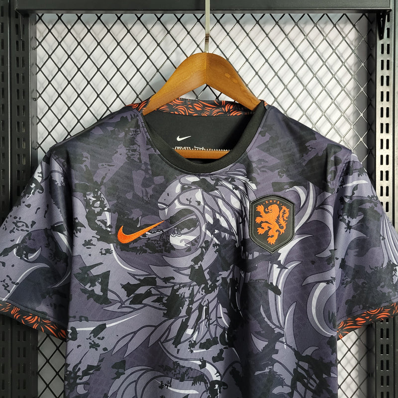 CAMISA DA SELEÇÃO DA HOLANDA 22/23 BLACK COMEMORATIVA