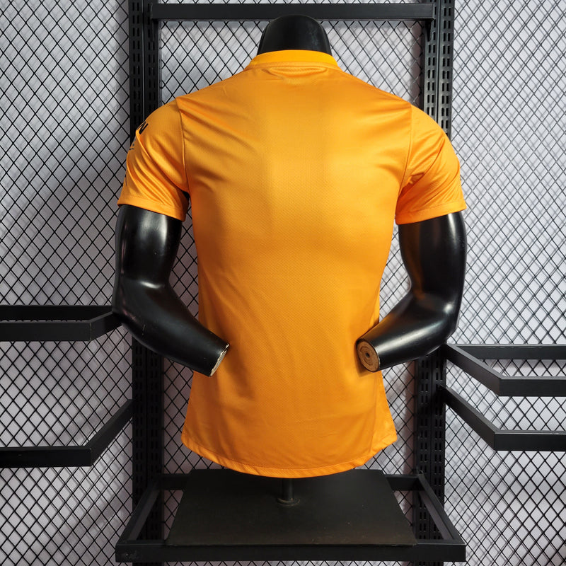 CAMISA DO MANCHESTER CITY 23/24 LARANJA GOLEIRO VERSÃO JOGADOR