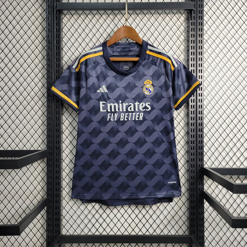 CAMISA FEMININA DO REAL MADRID 23/24 CINZA ESCURO EDIÇÃO ESPECIAL