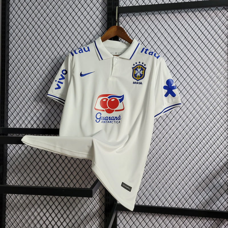 CAMISA DA SELEÇÃO DO BRASIL 22/23 POLO BRANCO