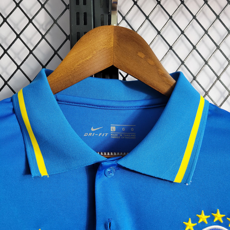 CAMISA DA SELEÇÃO DO BRASIL 22/23 POLO AZUL CLARO