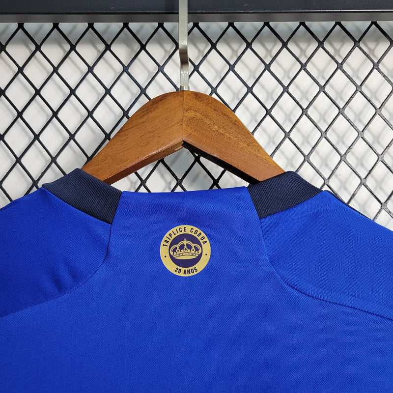 CAMISA DO CRUZEIRO 23/24 AZUL COMEMORATIVA TRIPLICE COROA