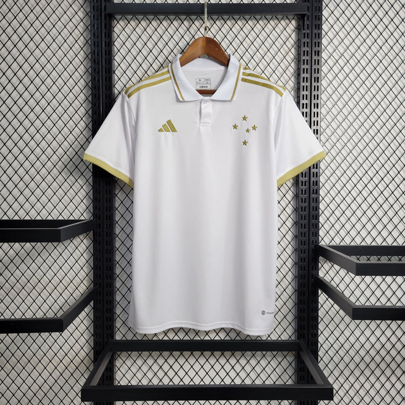 CAMISA DO CRUZEIRO 22/23 BRANCO E DOURADO COMEMORATIVA