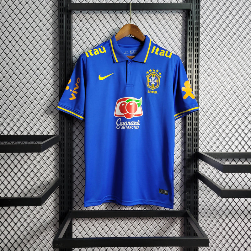 CAMISA DA SELEÇÃO DO BRASIL 22/23 POLO AZUL ESCURO