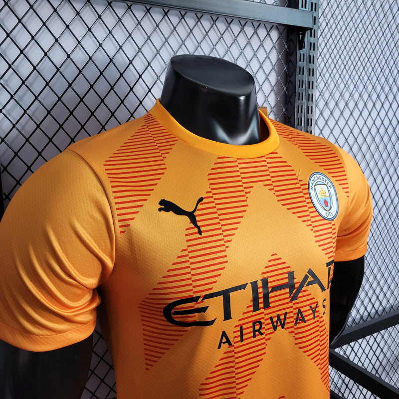 CAMISA DO MANCHESTER CITY 23/24 LARANJA GOLEIRO VERSÃO JOGADOR