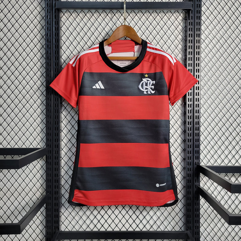 CAMISA FEMININA DO FLAMENGO I 23/24 VERMELHO E PRETO