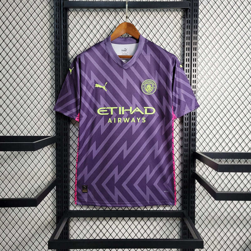 CAMISA DO MANCHESTER CITY 23/24 ROXO GOLEIRO