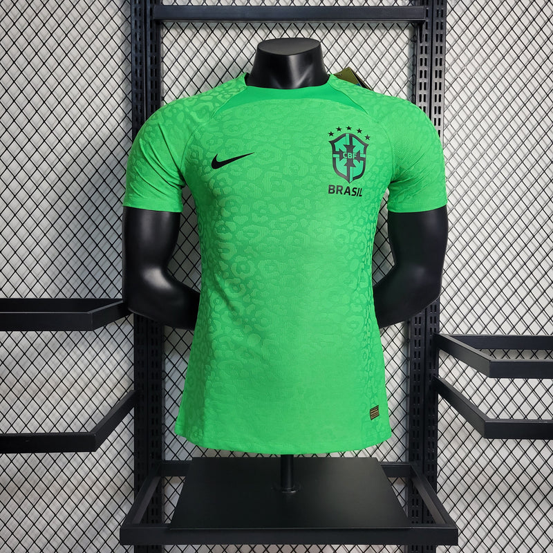 CAMISA DA SELEÇÃO DO BRASIL 22/23 LEOPARD VERDE VERSÃO PLAYER