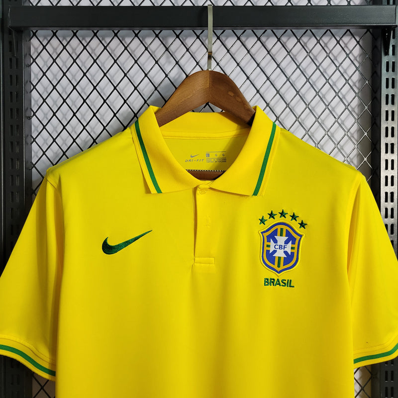 CAMISA DA SELEÇÃO DO BRASIL 22/23 POLO AMARELO