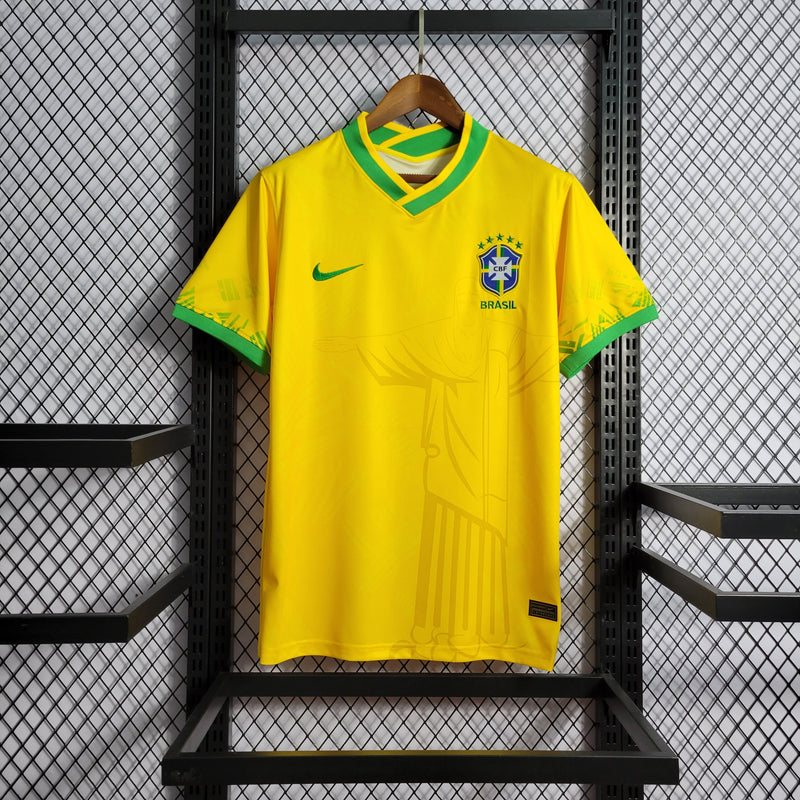 CAMISA DA SELEÇÃO DO BRASIL  22/23 AMARELO EDIÇÃO CRISTO