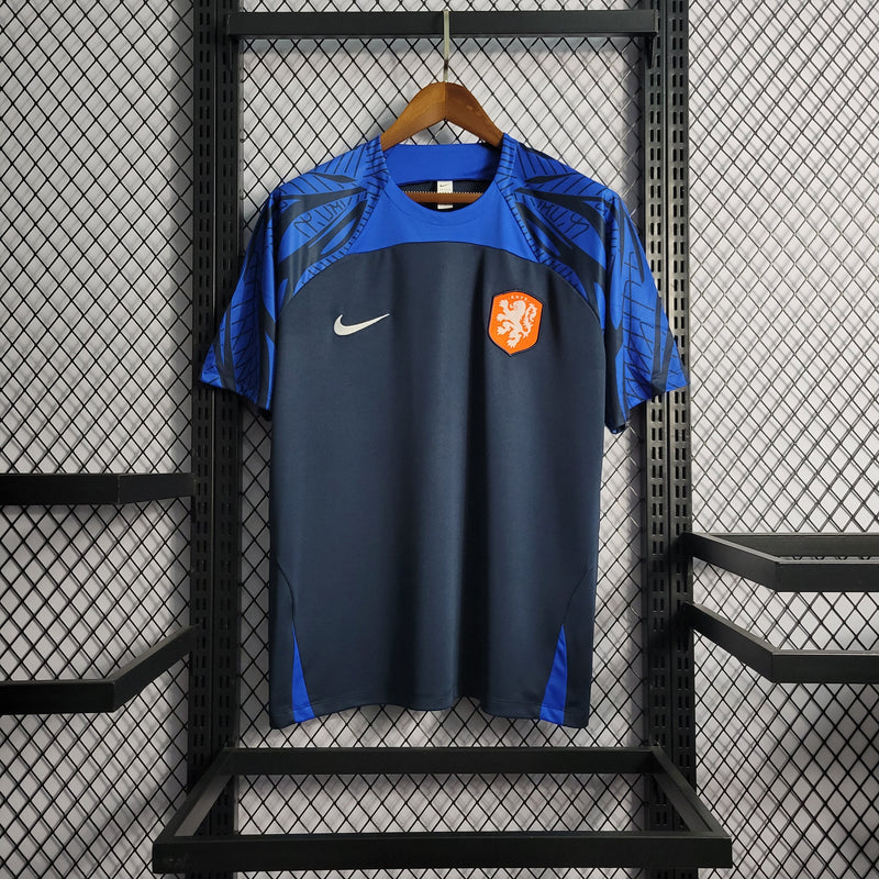 CAMISA DA SELEÇÃO DA HOLANDA 22/23 AZUL TREINO