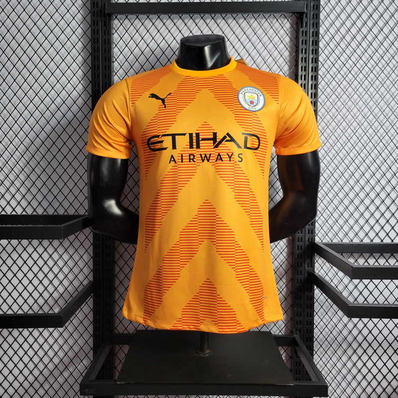 CAMISA DO MANCHESTER CITY 23/24 LARANJA GOLEIRO VERSÃO JOGADOR