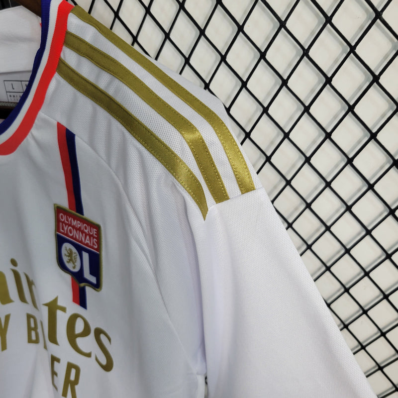 CAMISA DO LYON 23/24 BRANCO E DOURADO